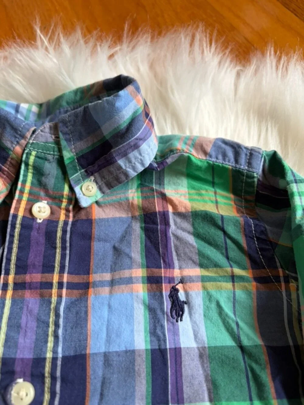 Ralph Lauren Plaid Button Down Long Sleeve Toddler Boy 2T